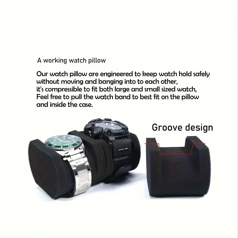6 Slots Travel Watch Roll Case Wristwatch Display Case Watch Storage Box
