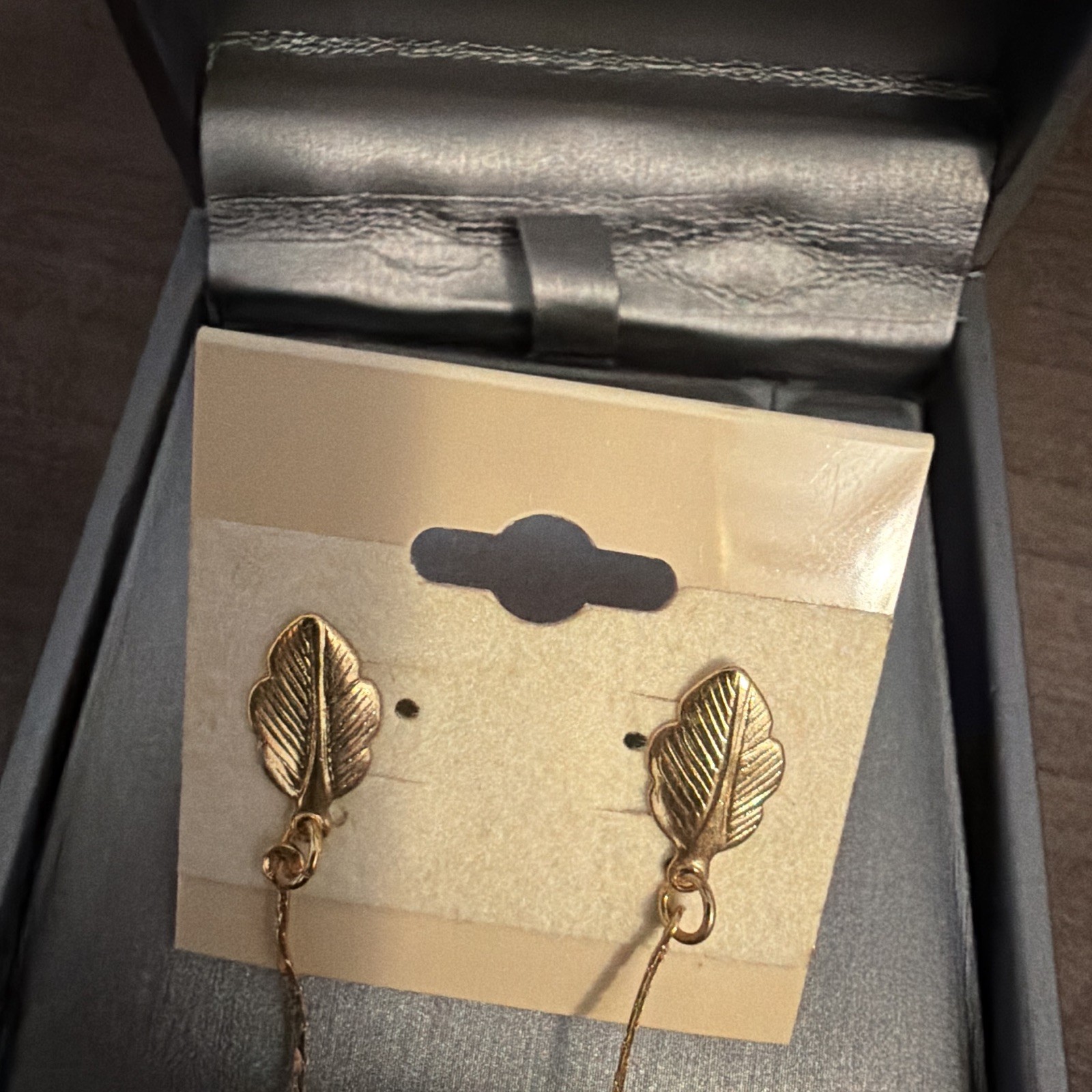 Gold filled Leaf Dangle/Drop Earrings, Multicolor Bead Accents, Butterfly