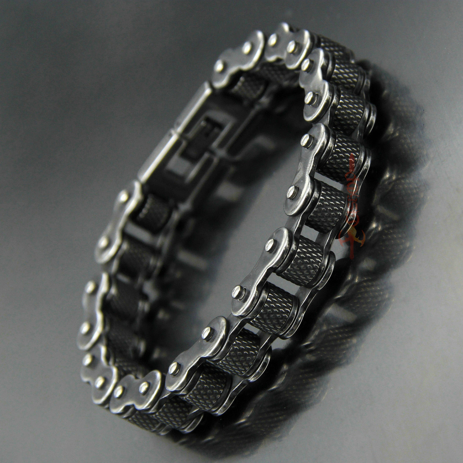 Gunmetal Motorcycle Bike Chain Bracelet Old Metal Finish Stainless Steel 13/16mm