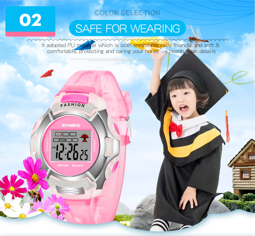 Kids Digital Watches for Girl Boys 3ATM Waterproof Multi-Functional WristWatches