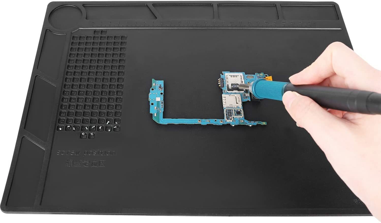 Watchmaker’s Rubber Bench Mat Anti-Slip Pad Jewelry Watch Repair Tools Black