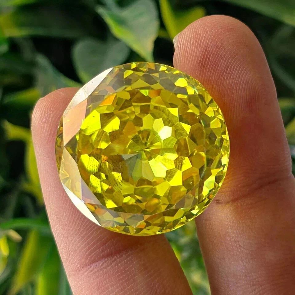 60 Ct Natural Yellow Zircon Round Cut Loose Certified Premium Quality Gemstone