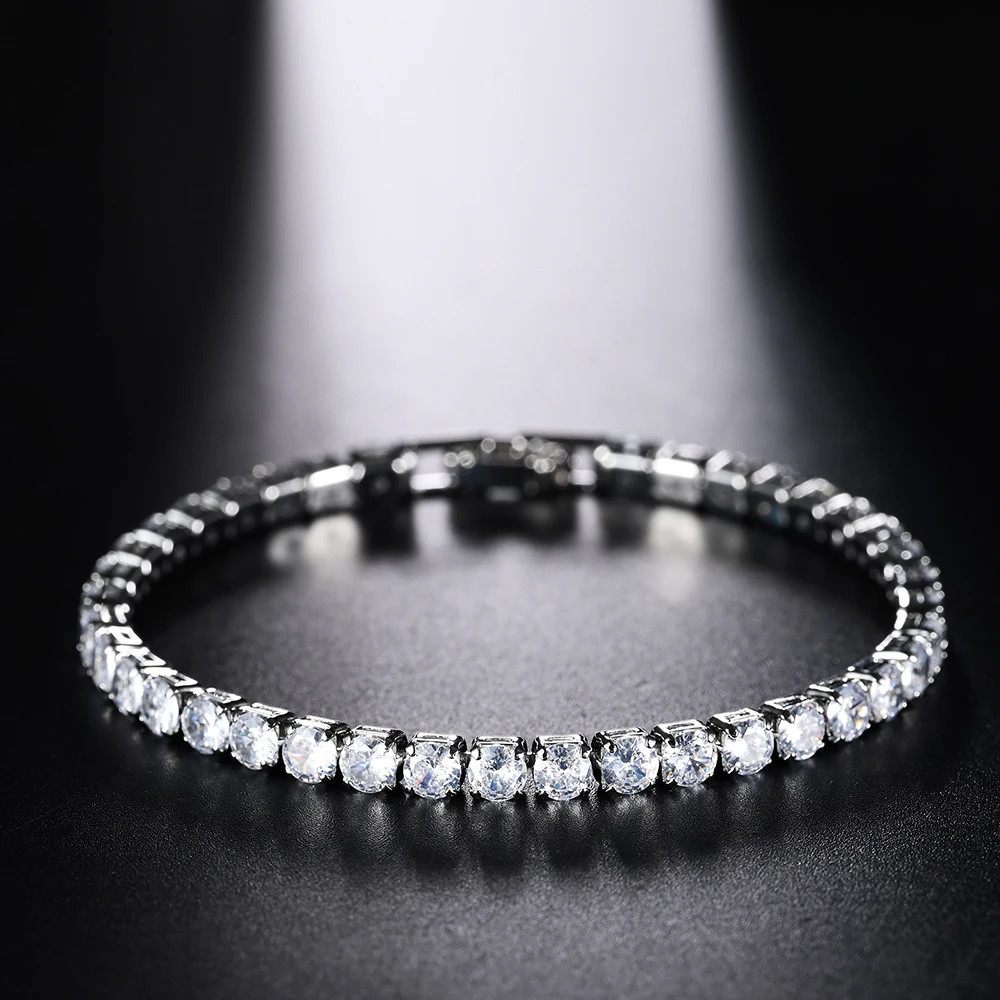 4Mm Micro-Inlaid Zircon Tennis Bracelet for Women 2025 New Men Bracelet Homme Je