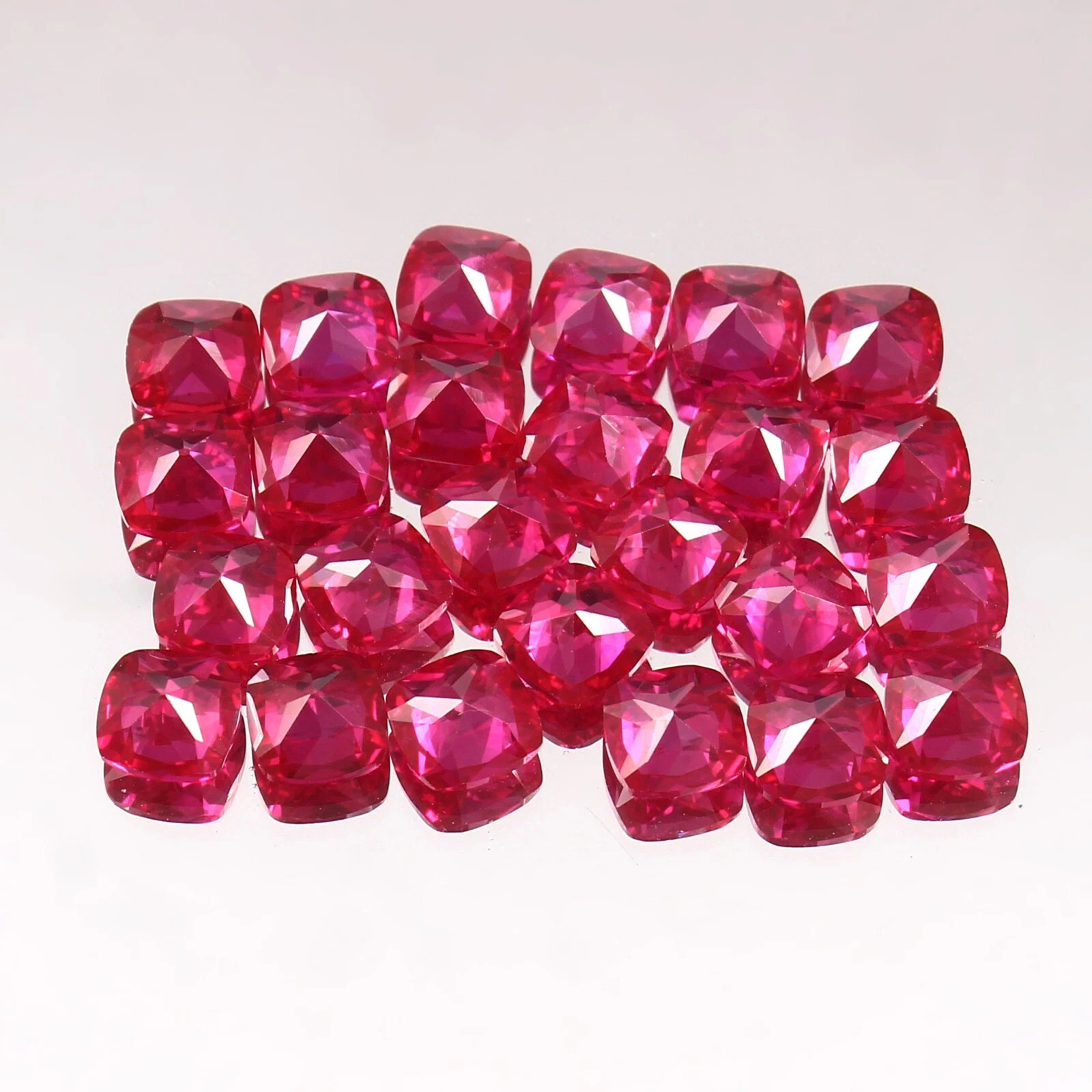 AAA 5×5 MM Nice Quality Natural Burma Ruby Loose Cushion Gemstone Cut Lot 5 Pcs