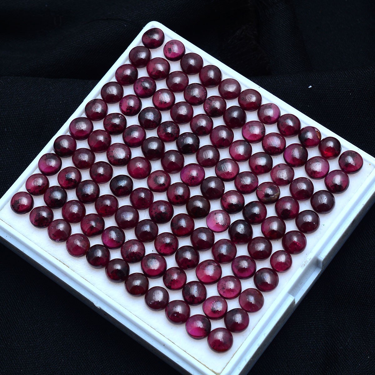 50 Pcs Natural Garnet 5mm Round Cabochon Untreated Loose Gemstones Wholesale Lot