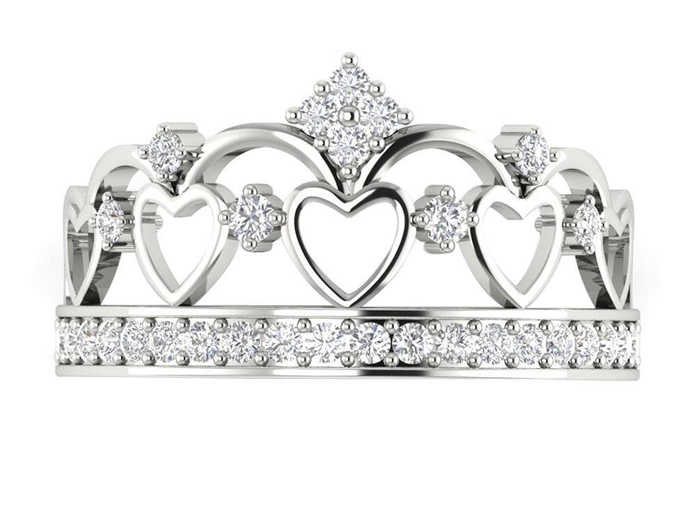 I1 G 0.45 Ct Natural Round Diamond Crown Engagement Ring 14K Solid Gold 11.00 mm