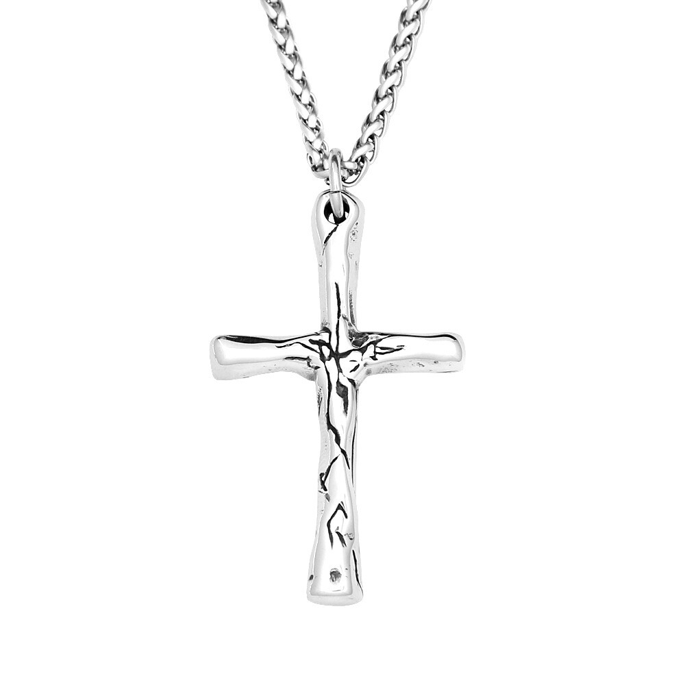 Vintage Cross Men Pendant Retro Religious Necklace Gothic Hip Hop Jewelry 16″