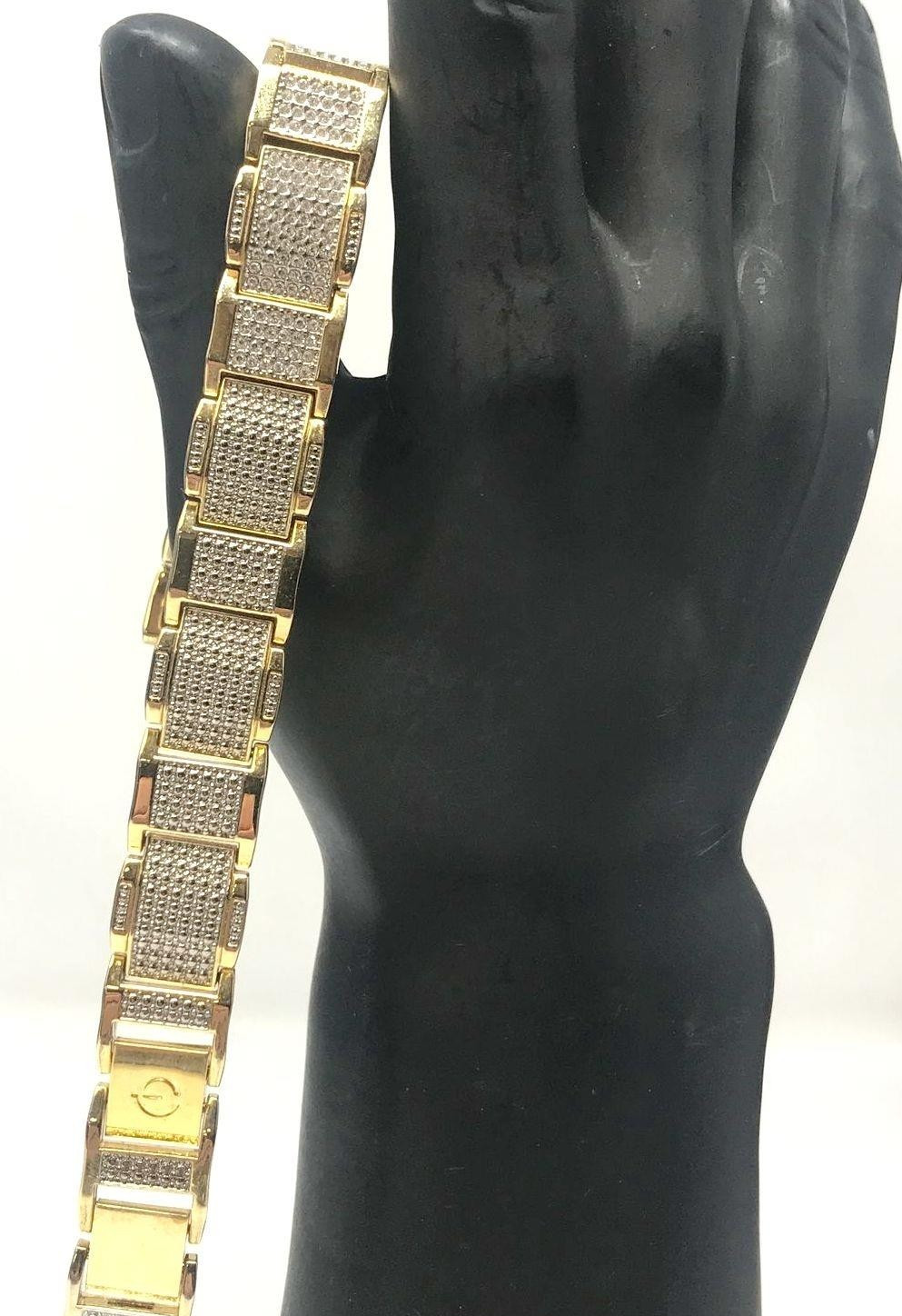 Elgin FG9754ST Gold Tone Quartz Analog Men’s Watch/Bracelet Combo! New battery