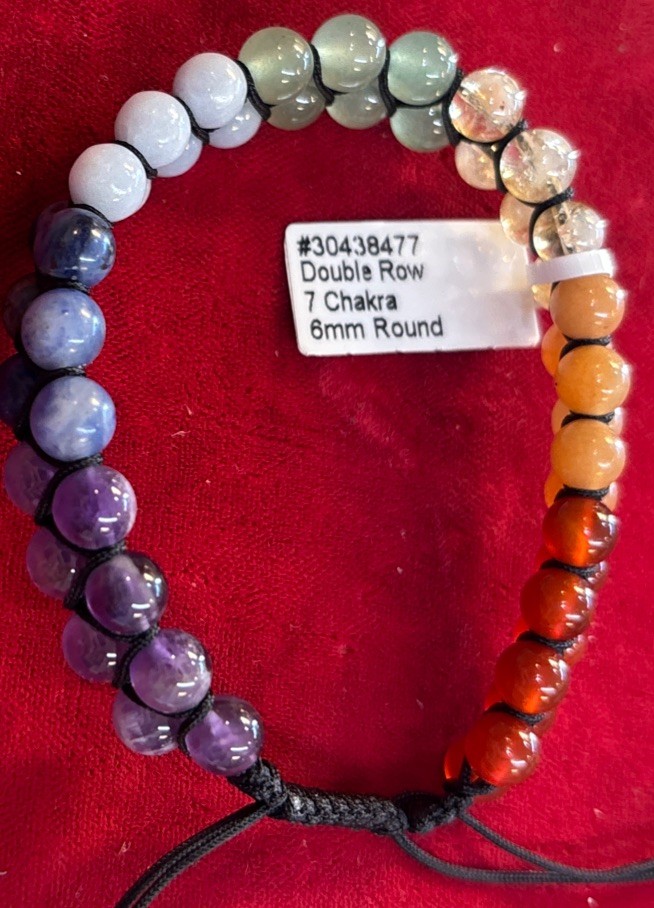 Adjustable 6 Mm Round Double Row Chakra Bracelet