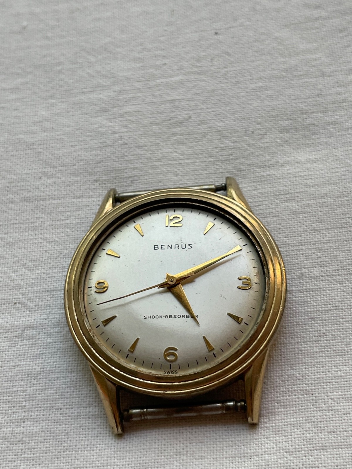 Benrus model BH 14 – GREAT DIAL – rolled gold mens watch AS IS, lot0408