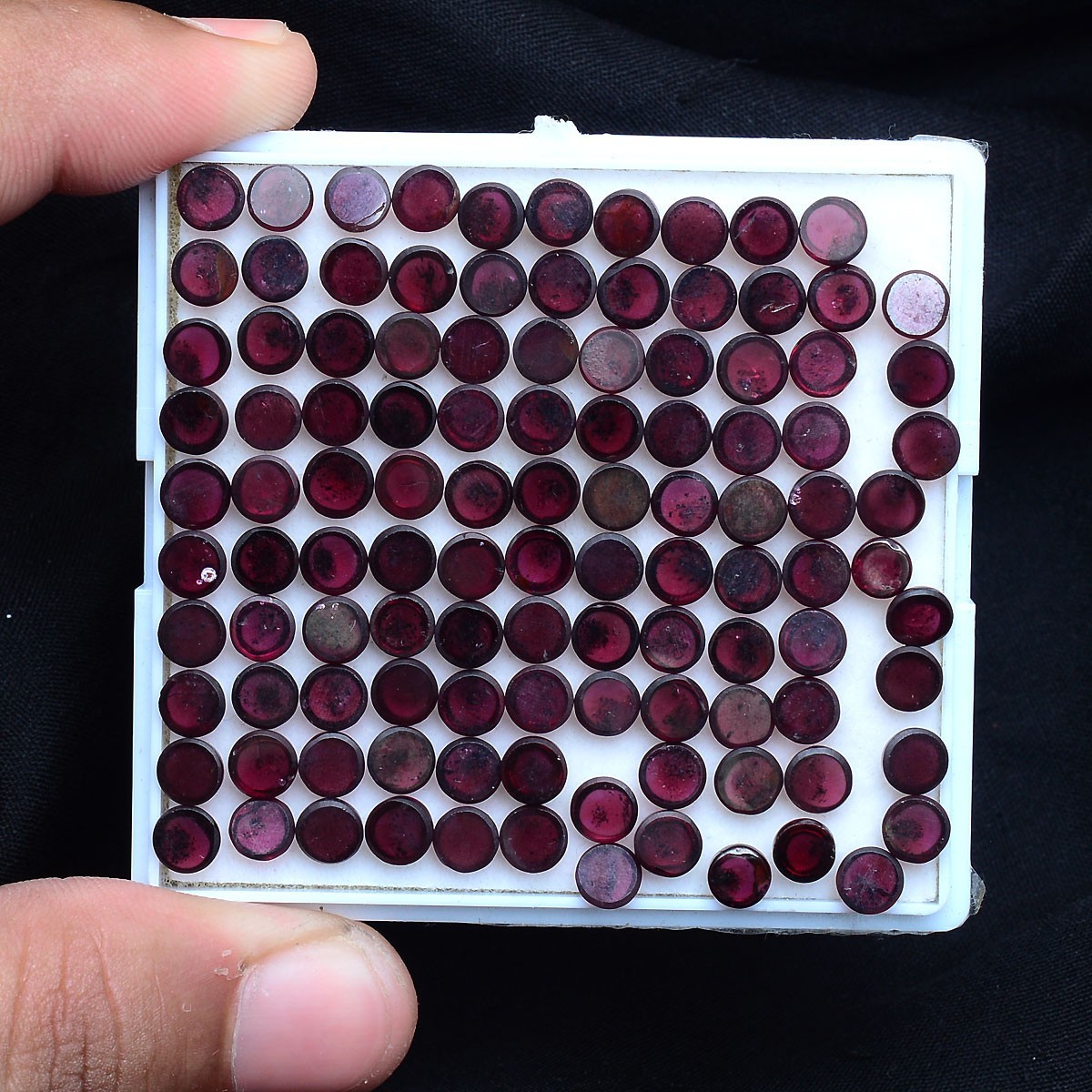 50 Pcs Natural Garnet 5mm Round Cabochon Untreated Loose Gemstones Wholesale Lot