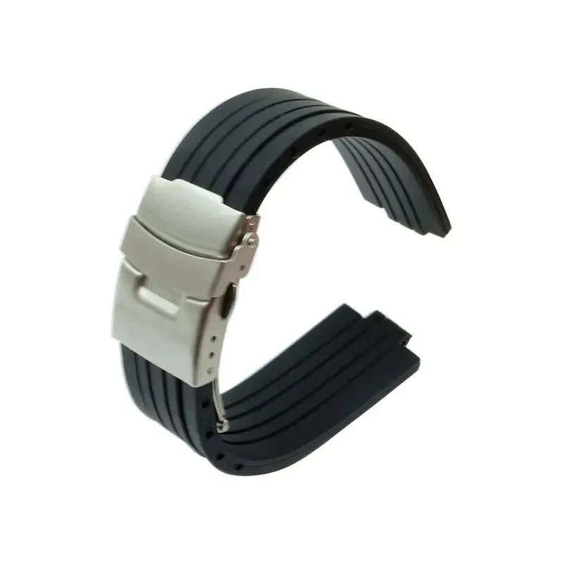 Oris Aquis 7330/7740 Striped Silicone Strap 24mm Convex Waterproof