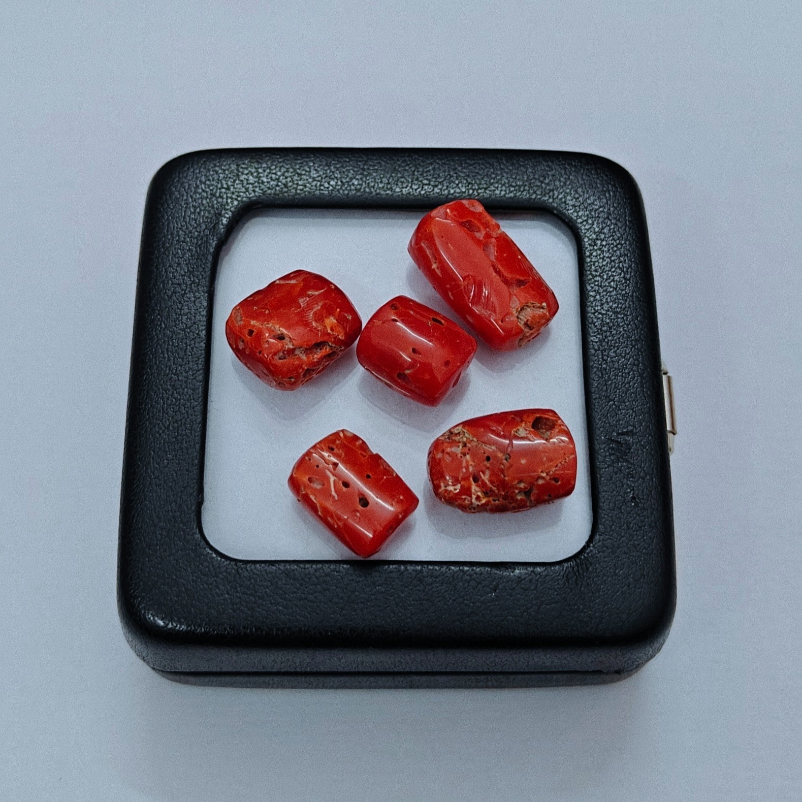 Natural Italian Red Coral Oval Shape Loose Cabochon Vintage Sea Gemstone 40 Cts