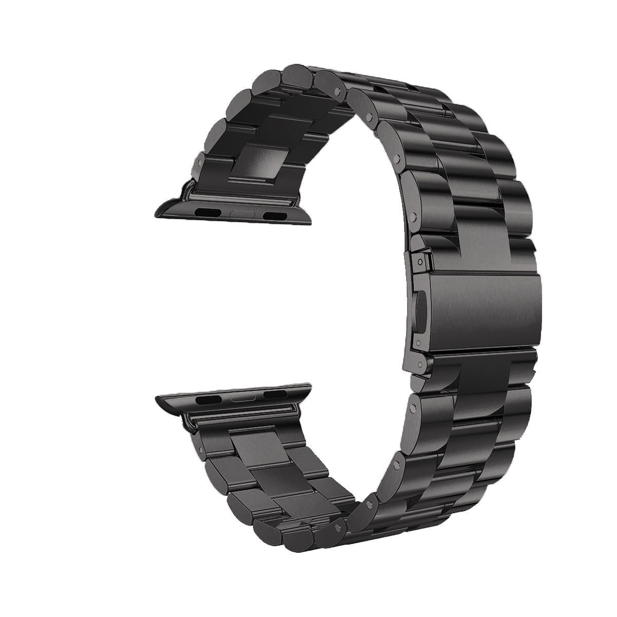 Folding Clasp Stainless Steel Watch Band For iWatch Series 9 8 7 6 5 4 3 2 1 SE
