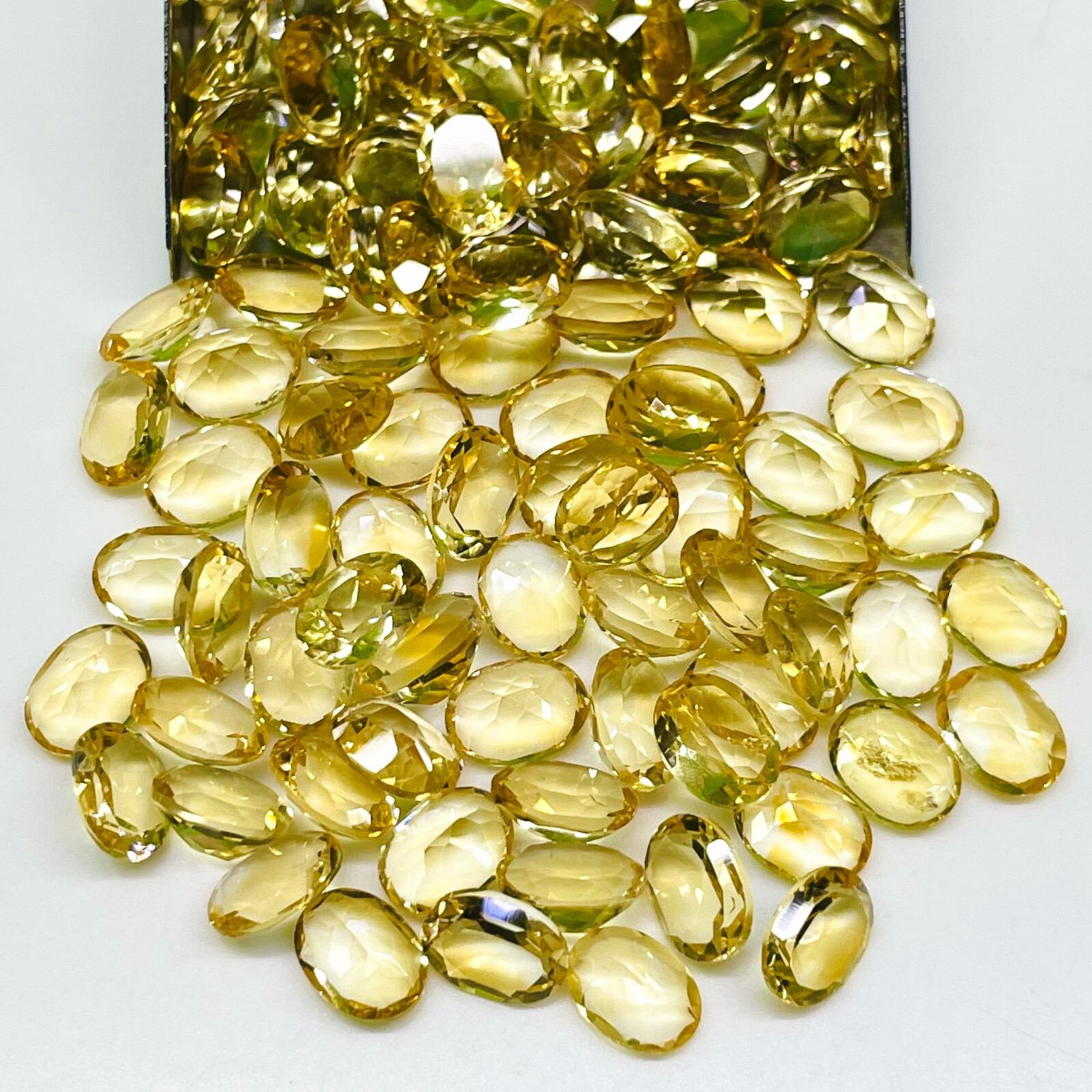 VVS 30 Pcs Natural Brazilian Citrine 8x6mm Oval Cut Loose Untreated Gemstones