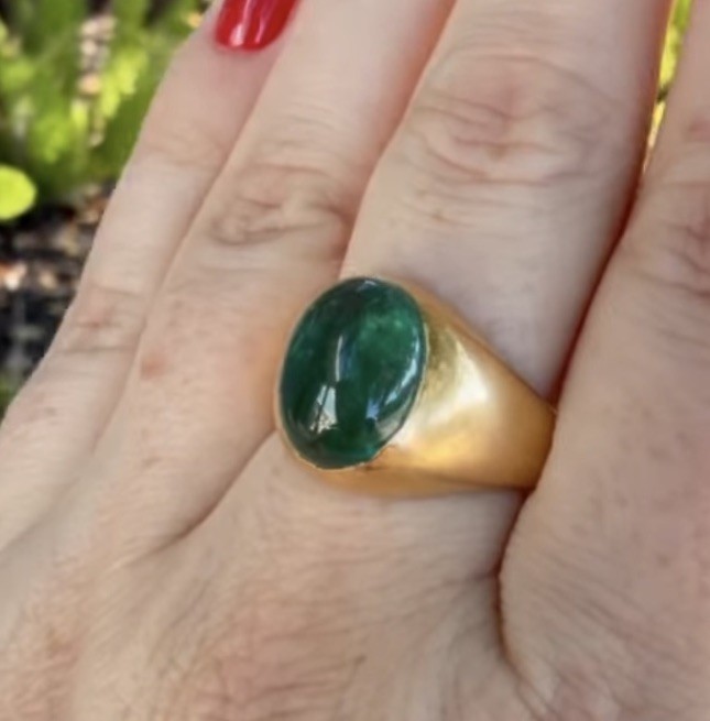 14k Solid Gold Emerald Ring Natural Zambian Emerald Ring Engagement Ring