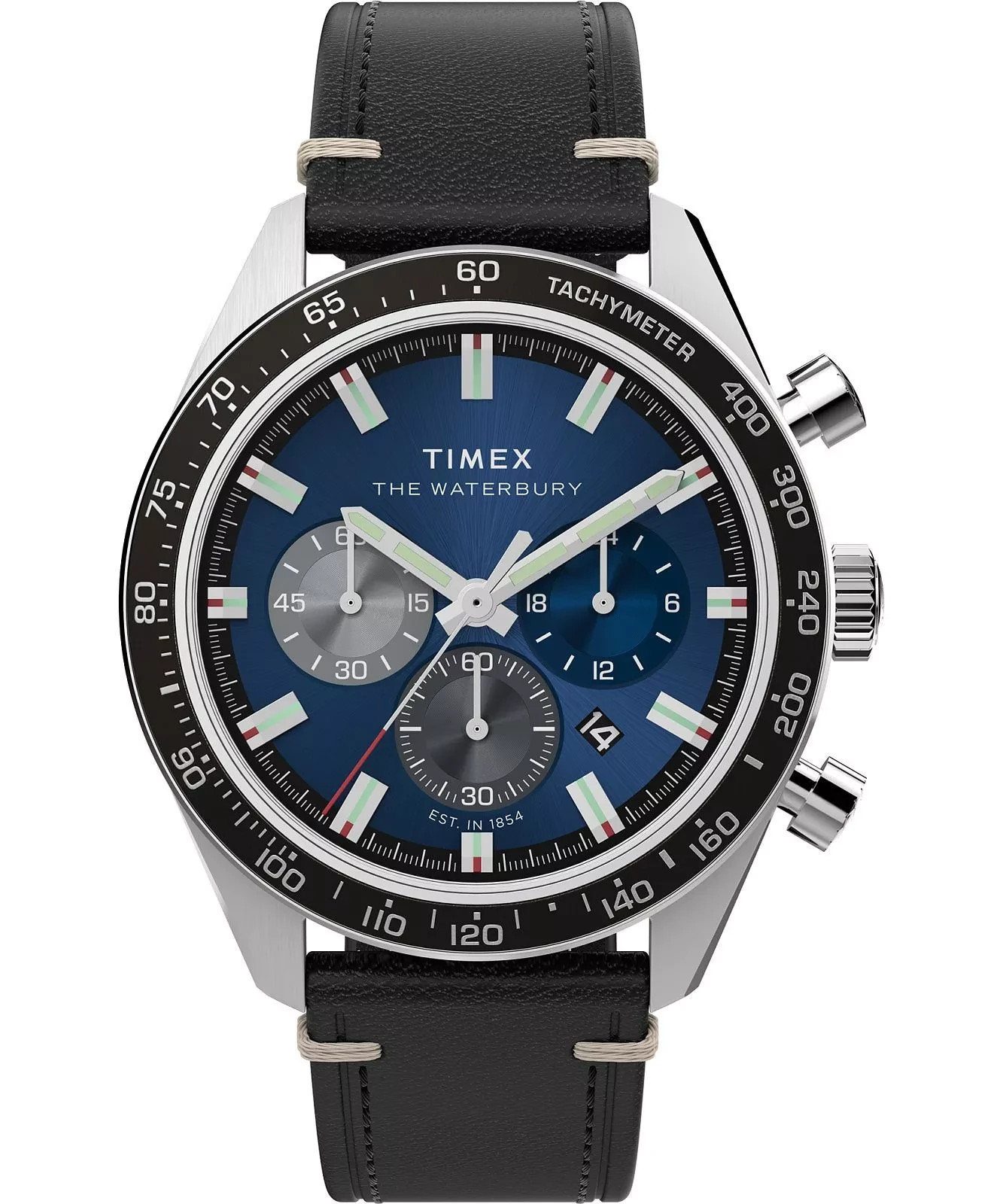 Timex Waterbury Traditional Chronograph Blue Dial Leather Men’s Watch TW2Y18600