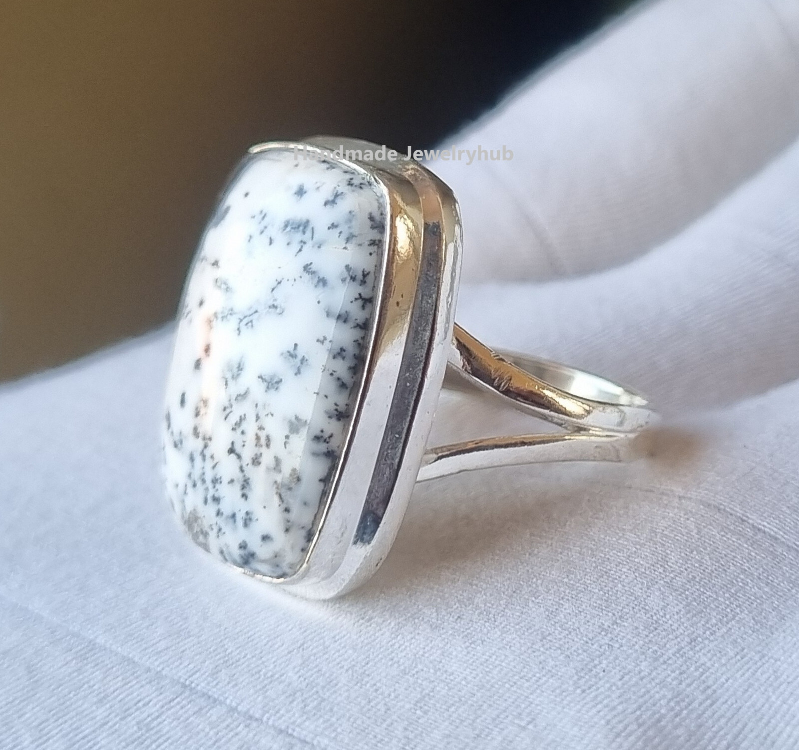 Dendrite Opal Gemstone 925 Sterling Silver Handmade Ring Same as Picture PG3150