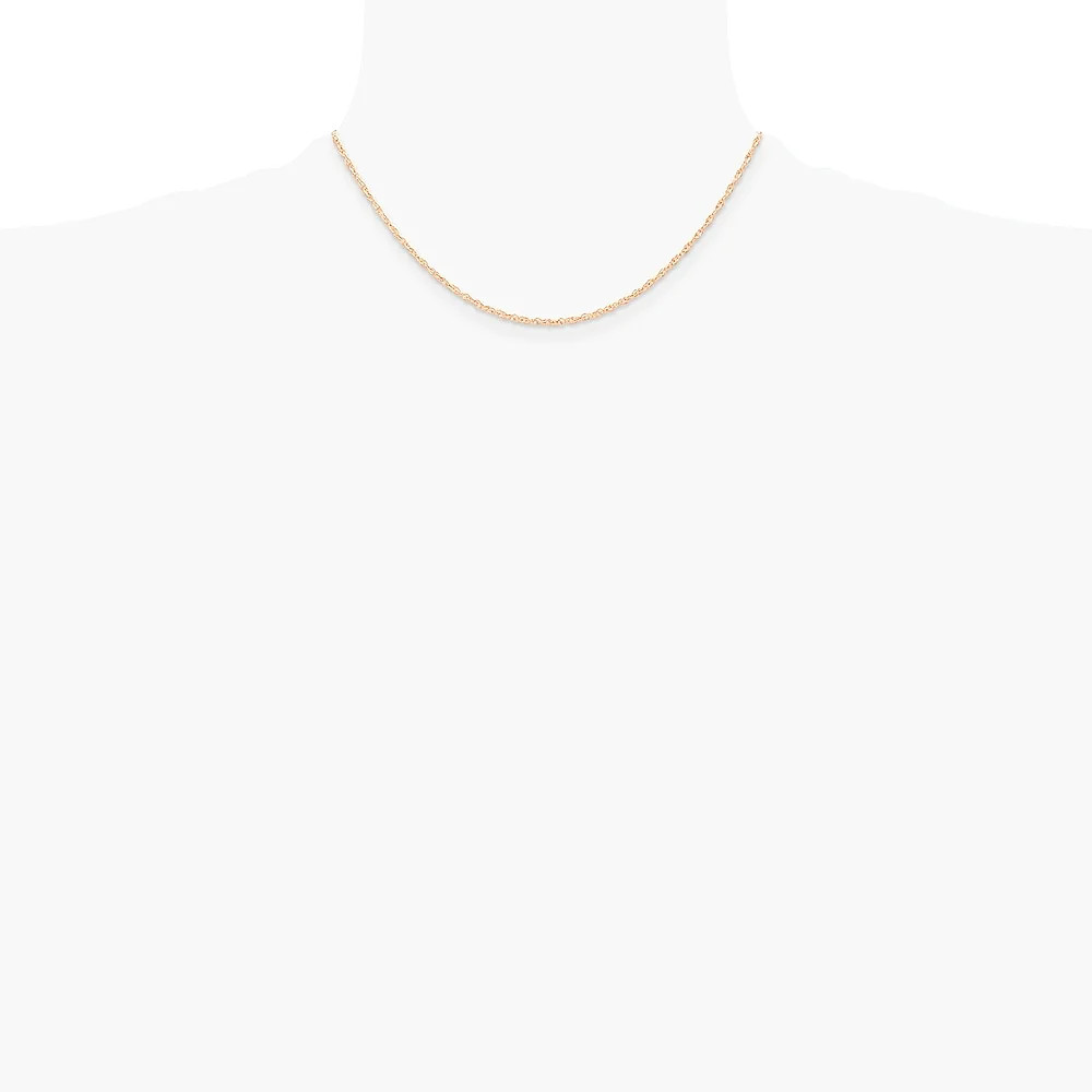 10K Rose Gold .6 Mm Carded Cable Rope Chain Necklace 16″-24″