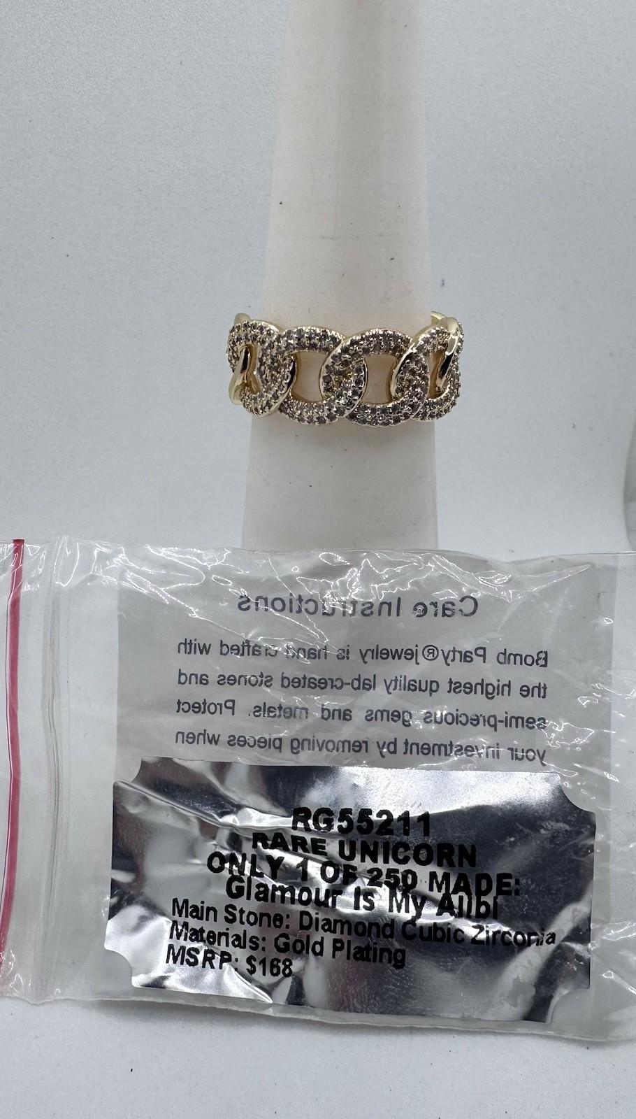Bomb Party Sz 9 RG55211 RARE UNICORN Cz/gold Plating (bag 108)
