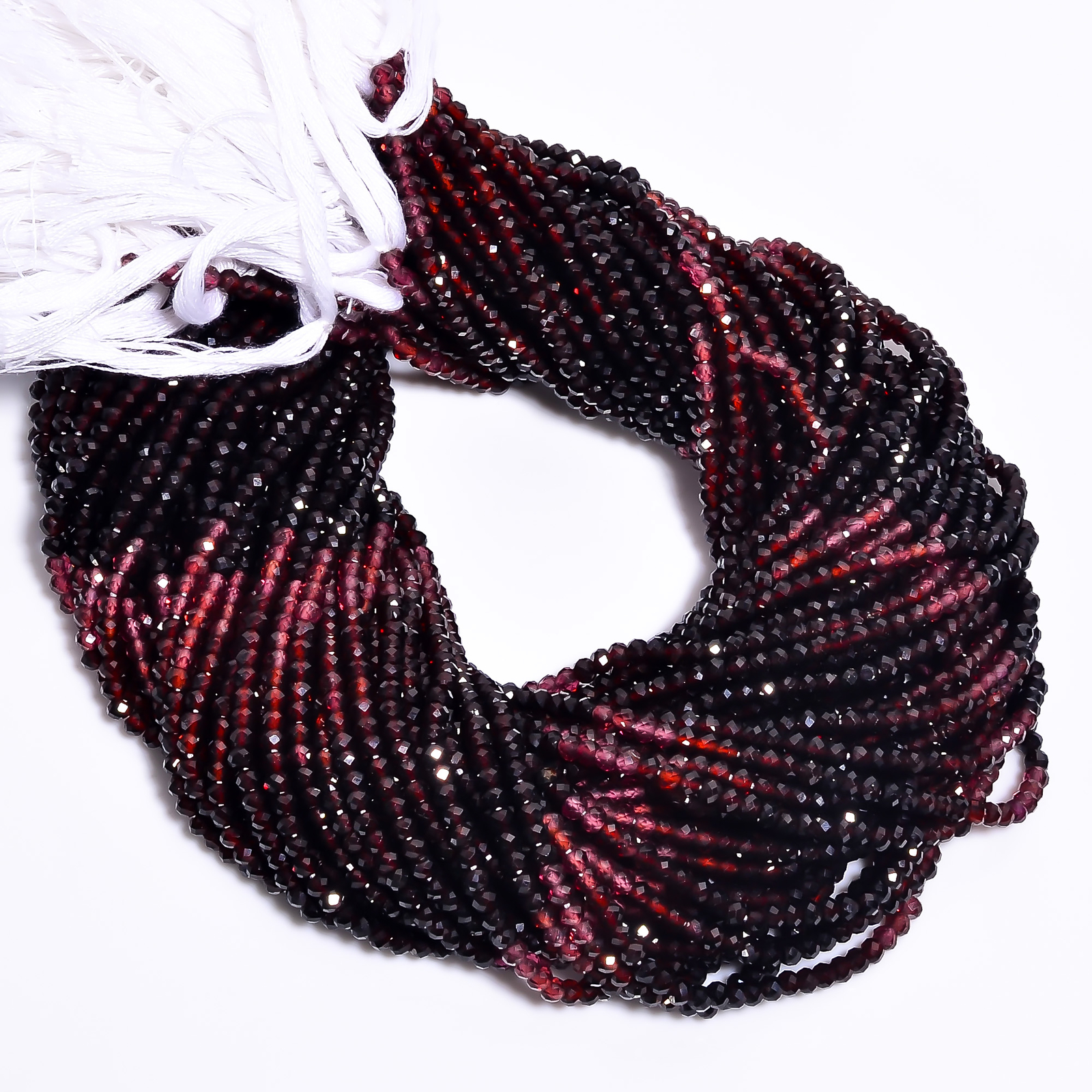 Natural Almandine Garnet Gemstone Round Faceted Beads 3X3 mm Strand 12.5″ EB-561