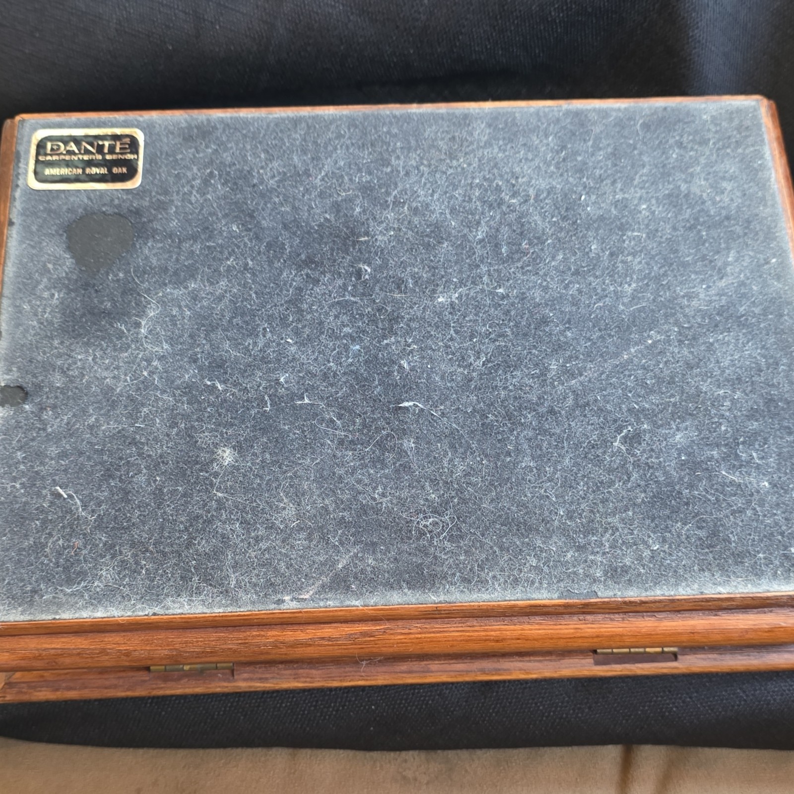 Dante Wood Jewelry Box Green Velvet Lined Deer Nature Lid, Ring Rolls
