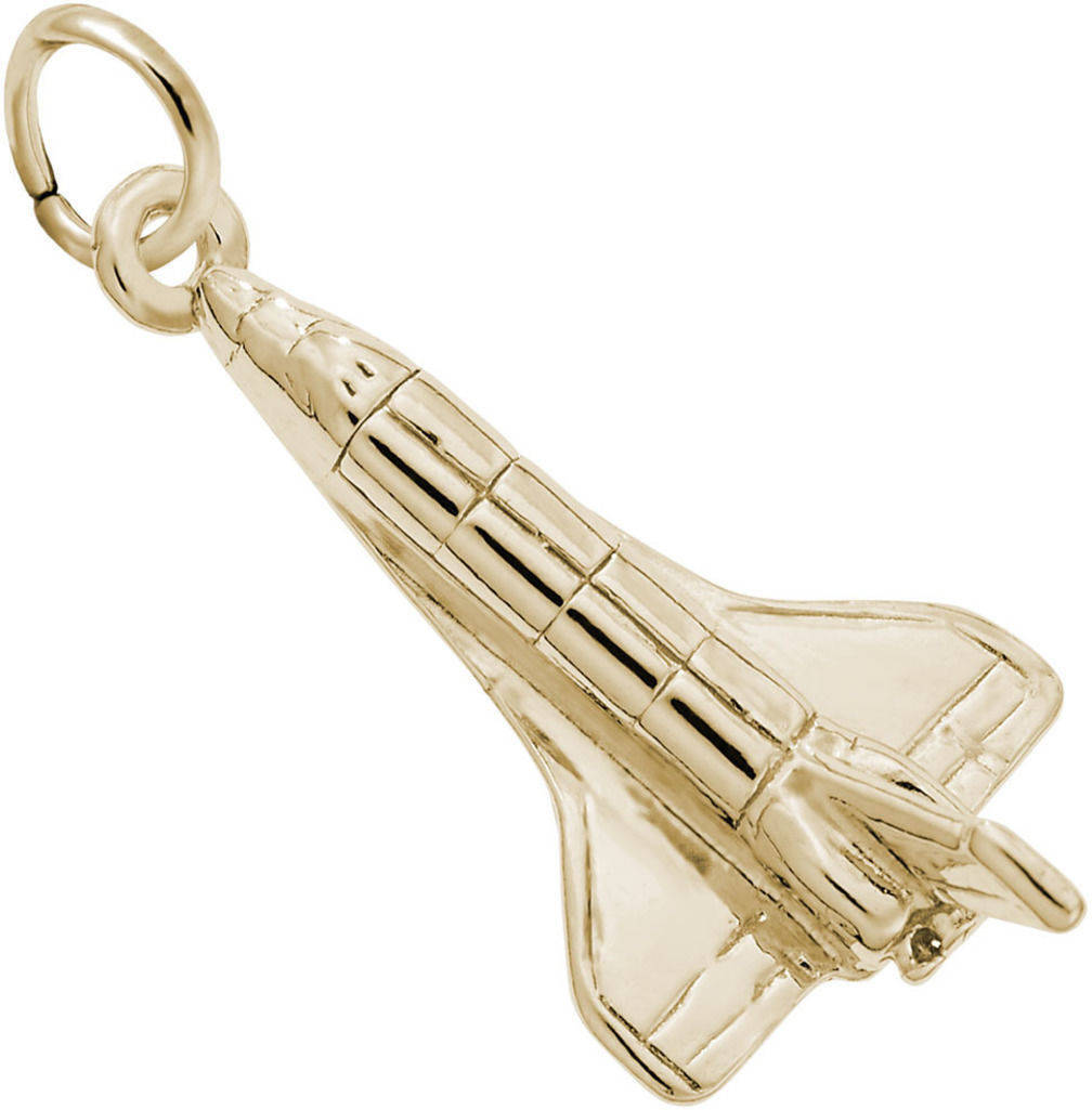 Space Shuttle Charm by Rembrandt 10K or 14K Gold or Sterling Silver