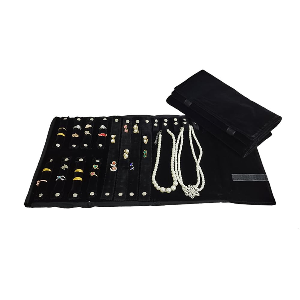 Velvet Travel Jewelry Case Roll Bag Organizer for Necklace Bracelet Earrings …