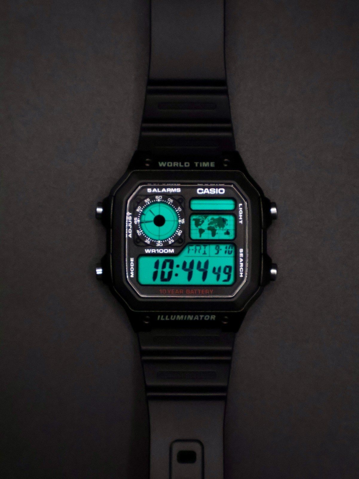 “Radar” | Custom Casio World Time | Royale | AE-1200WH | 🟢 |NEW HB Watch MOD