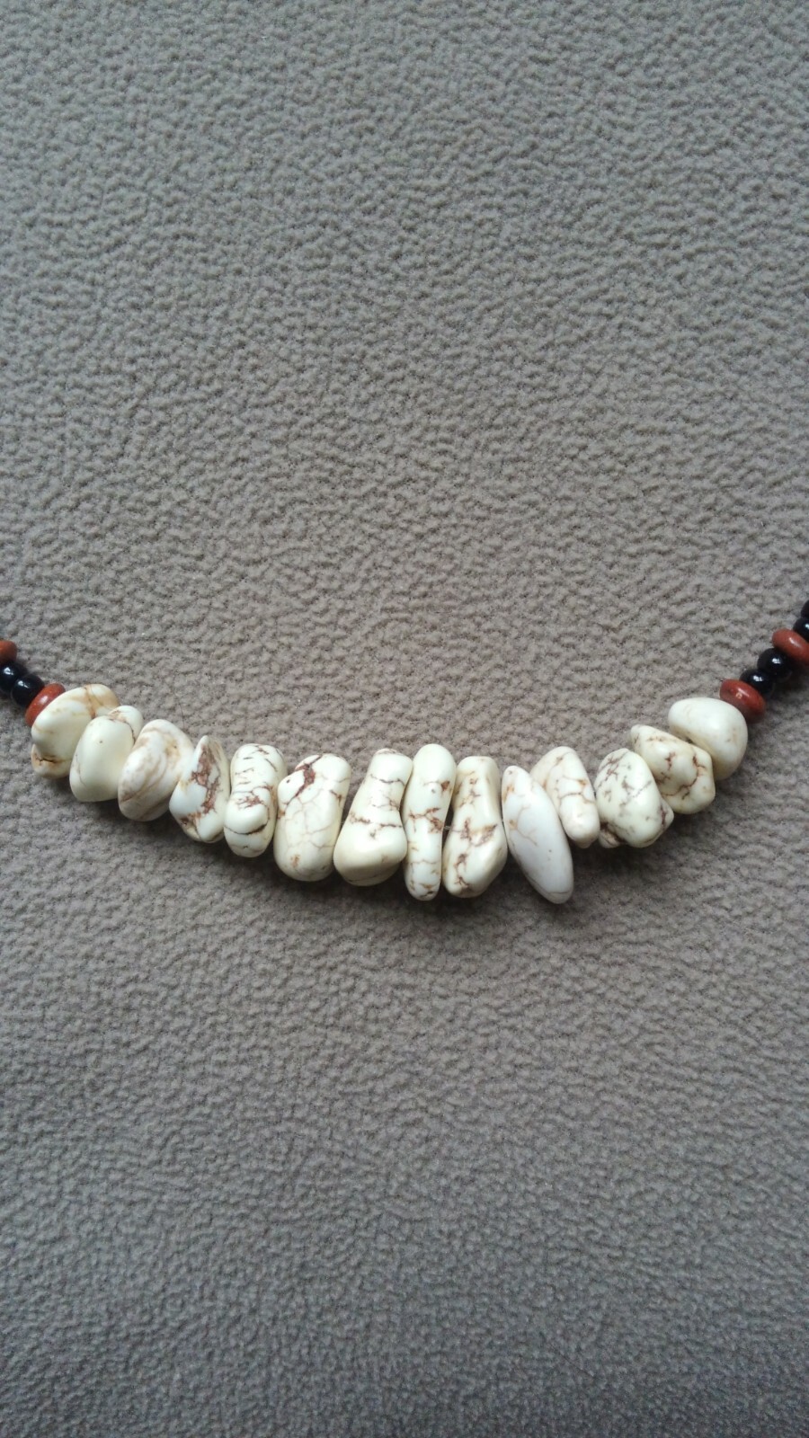 Buffalo Turquoise Necklace / 19 1/2 Inch Handmade Nugget Necklace