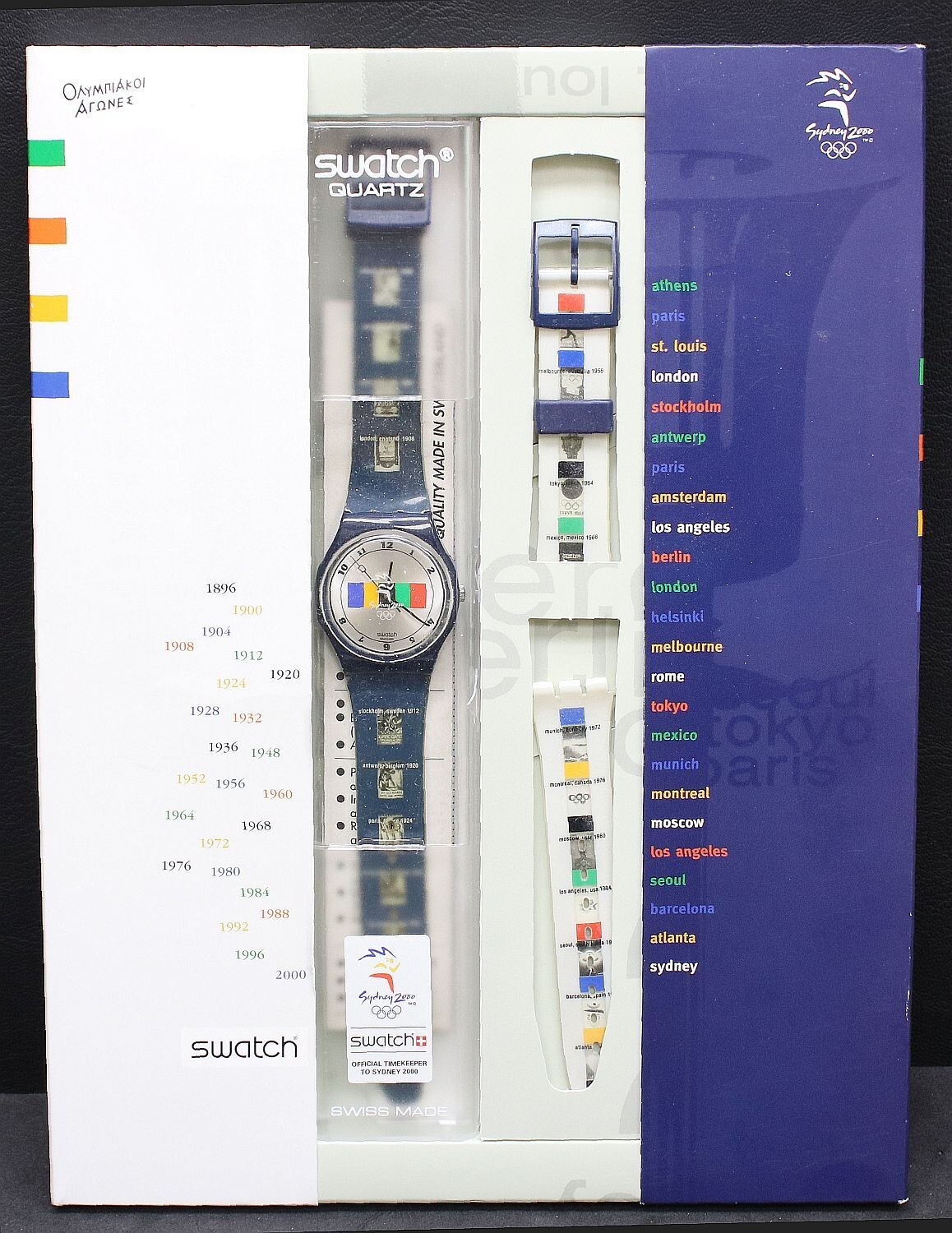 2000 Swatch Watch PACK 104 YEARS SPECIAL PACKAGING 2000 SYDNEY OLYMPICS #667 D-1