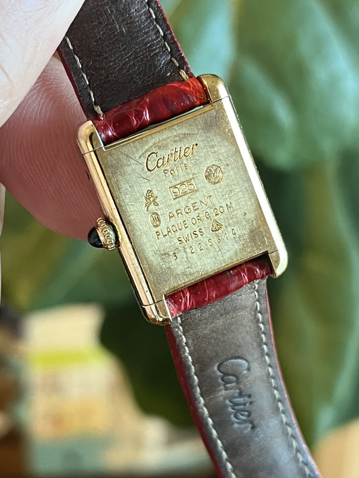 Cartier Must de Tank Watch Swiss Manual Wind 21x28mm W/ APPRAISAL & Extra strap