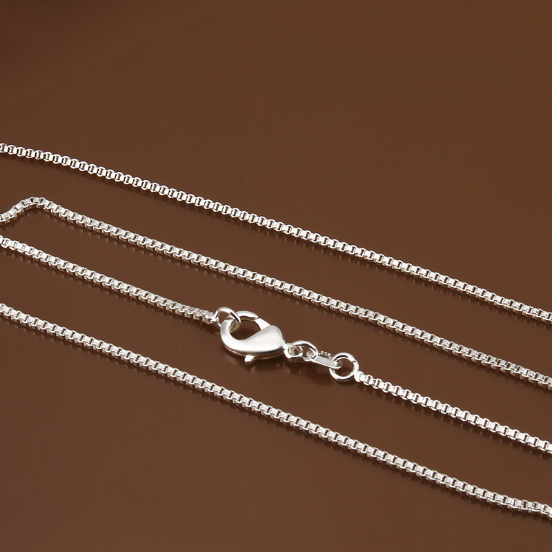 Mens Womens 925 Sterling Silver 2mm Wide Square Box Link Chain Necklace #N248