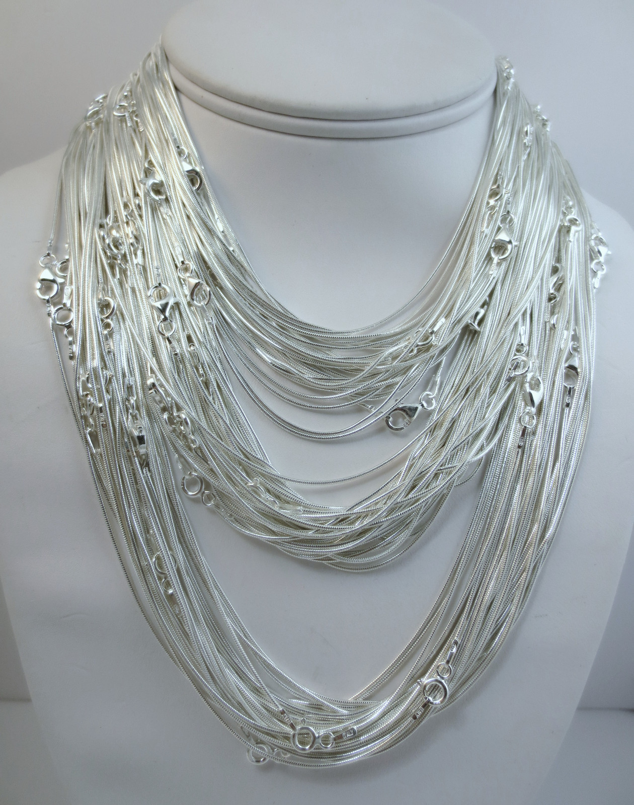 1mm Sterling Silver Snake Chain. Pure .925 Italian 14,16,18,20,22,24,30 inch