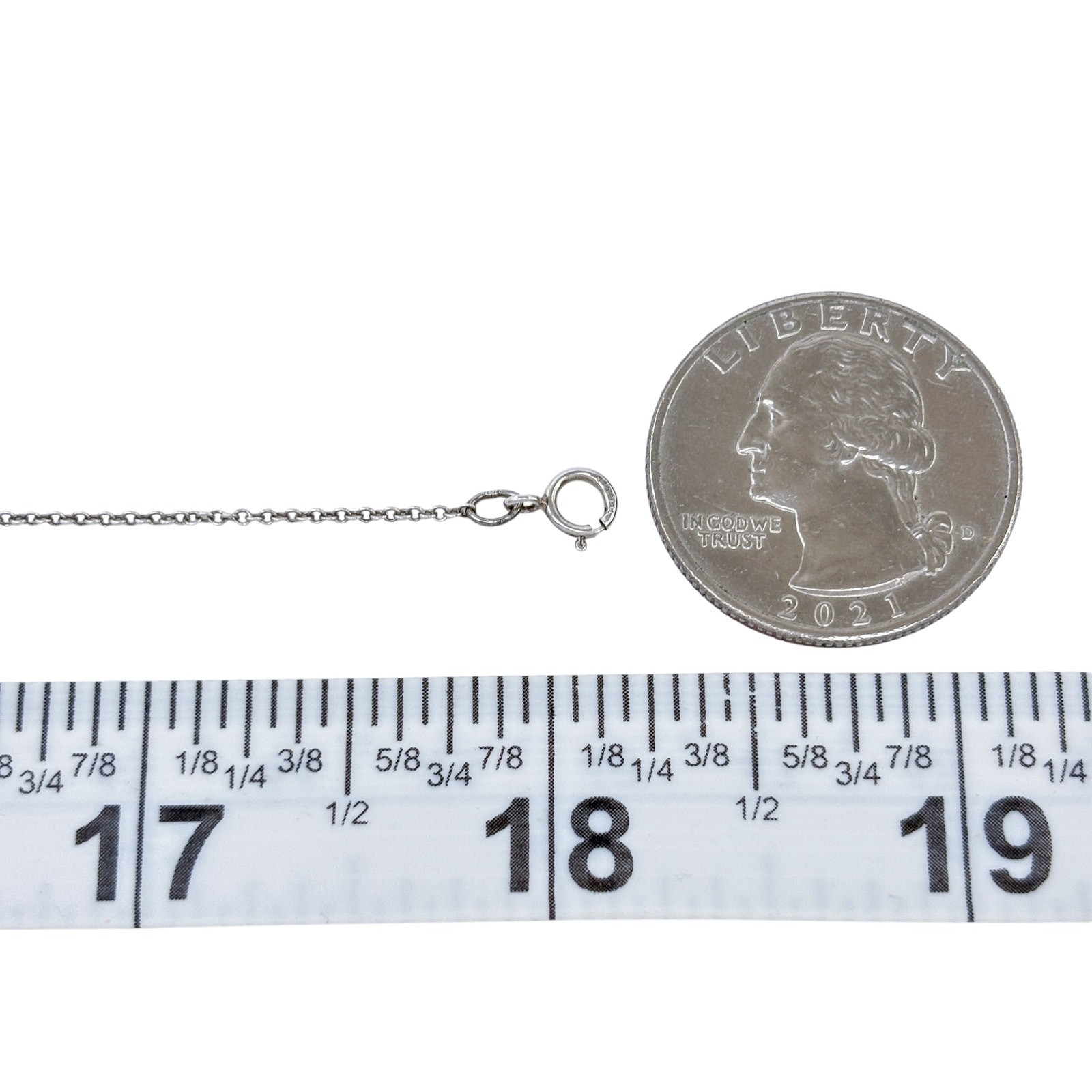 Vintage Sterling Silver 925 1.0mm Rolo Link Chain Necklace 18″