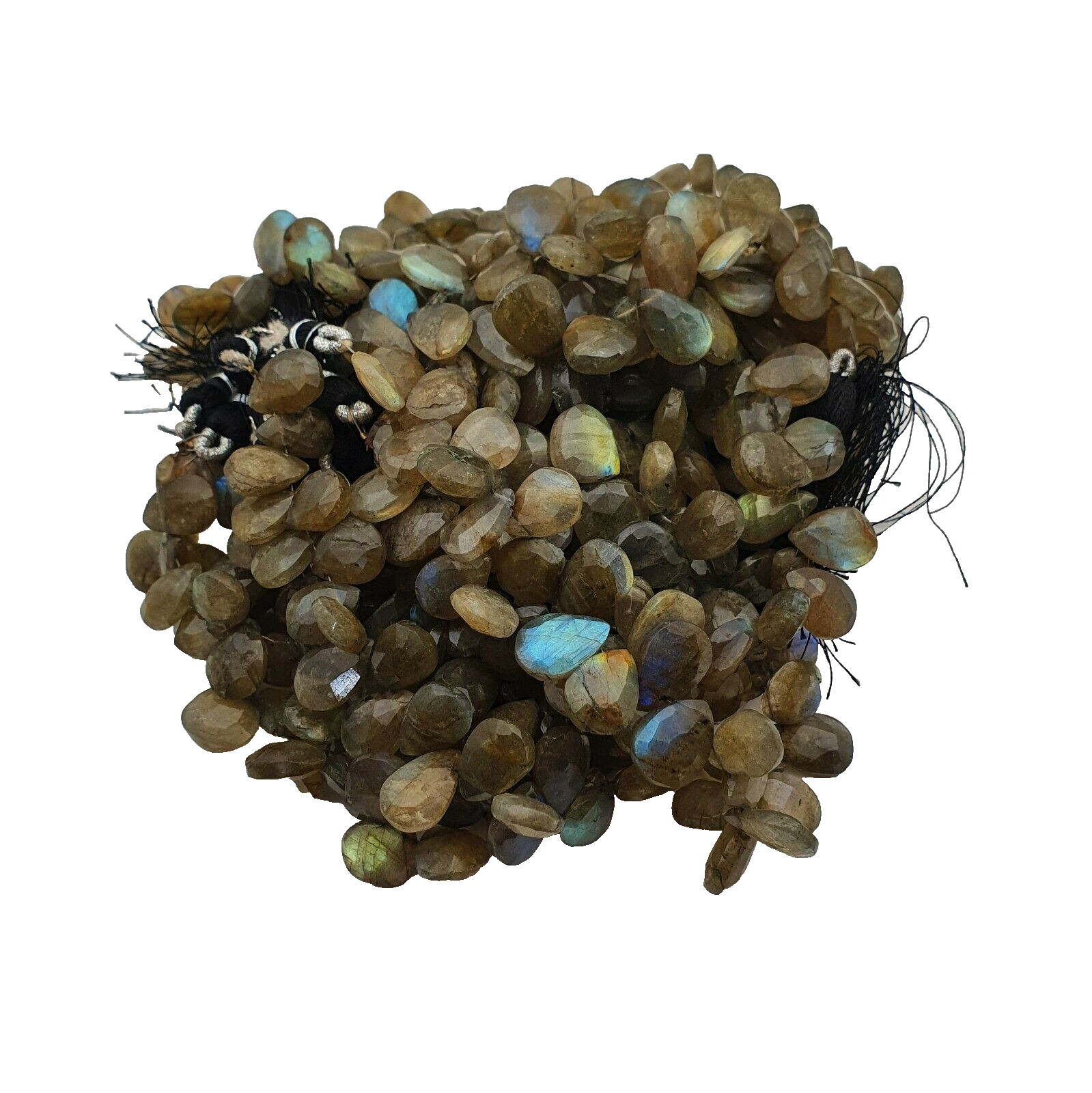 Natural Labradorite Tear Cut Bead Strand 7.50 Inch 18 CM 180 CT 8×12-10×16 MM