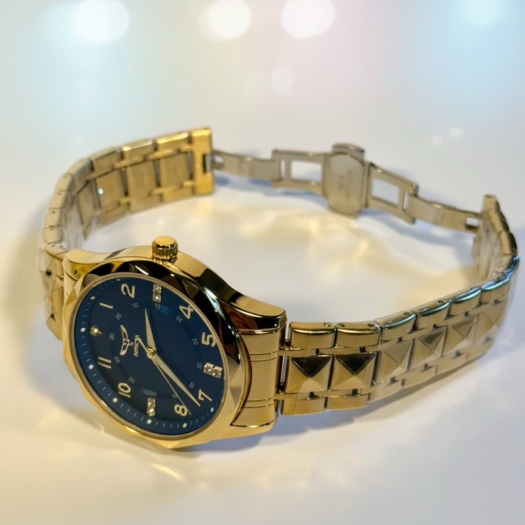 69020 Invicta Specialty I Blue Dial Gold Tone Stainless Steel 41mm Mens Watch