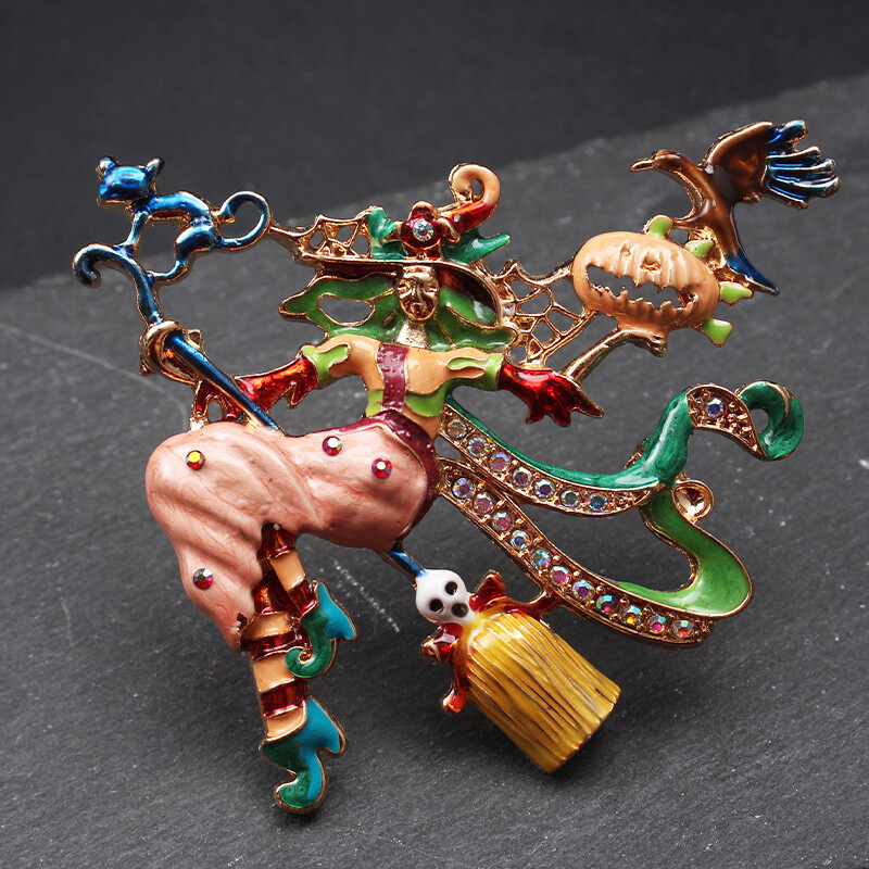 Vintage Personality Cartoon Fashion Halloween Accessories Holiday Gift Brooch