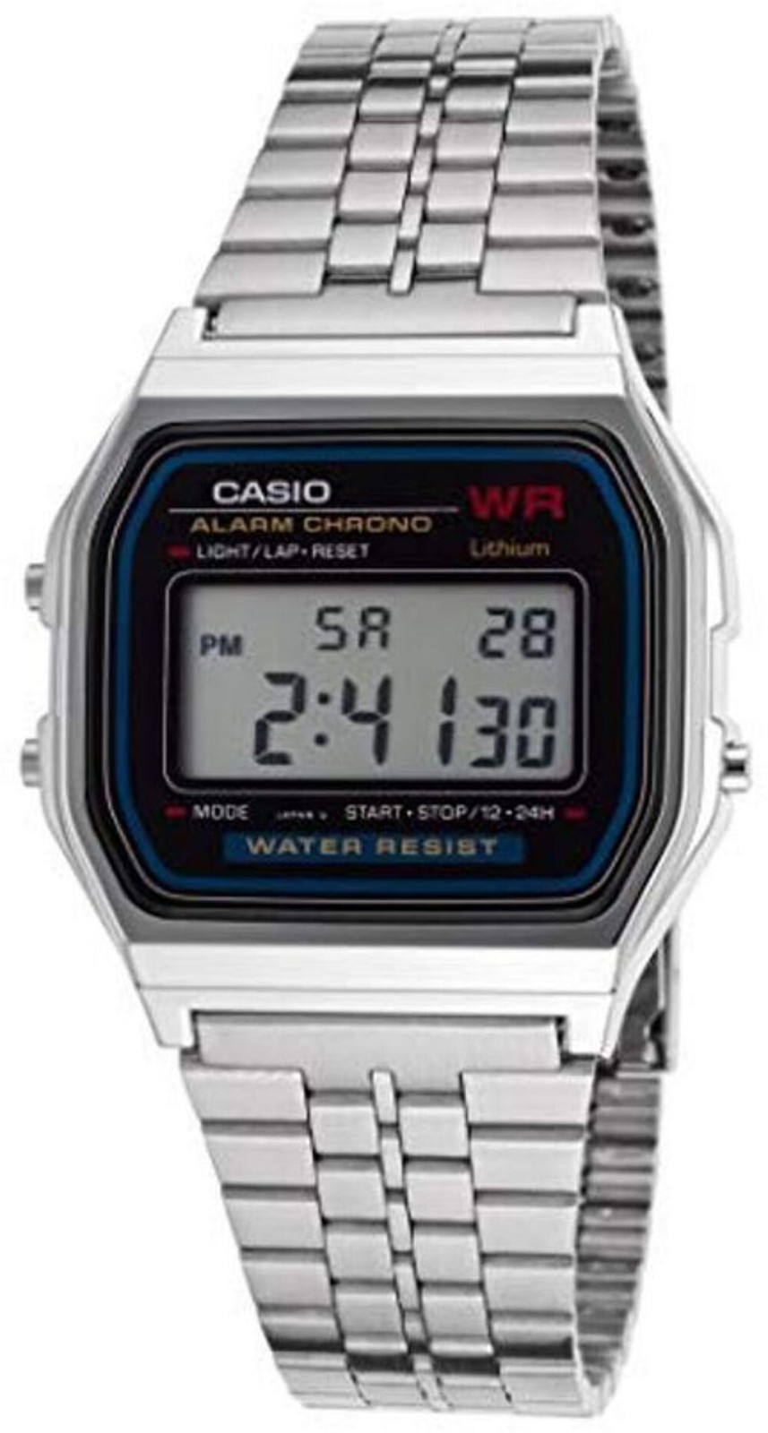 Casio A159W-N1D Men’s Digital Classic Steel Strap Watch