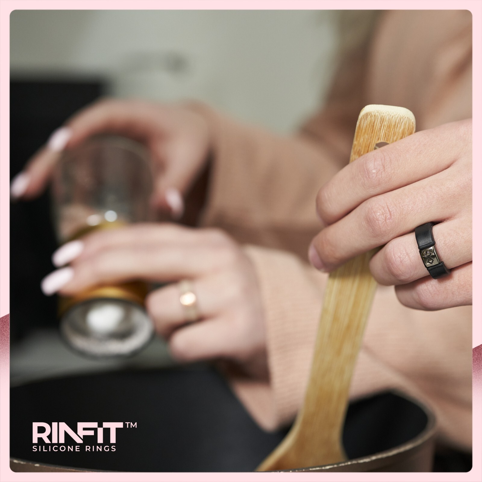 Rinfit Silicone Wedding Ring Sets for Couples – Him and Her Metal Infinity Rings
