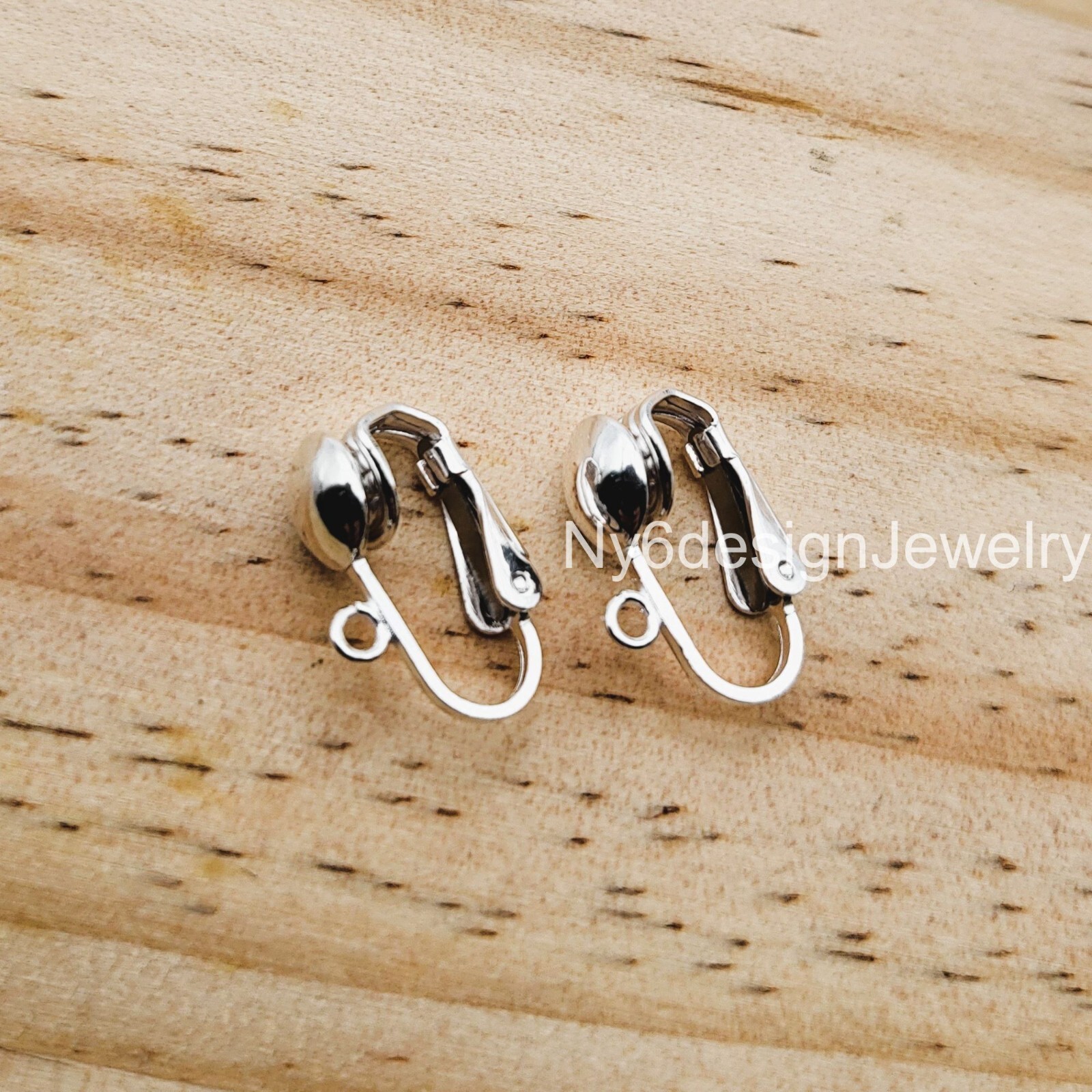 1 Pair Sterling Silver Clip-On Earring Findings – Non-Pierced Ear Clips for DIY