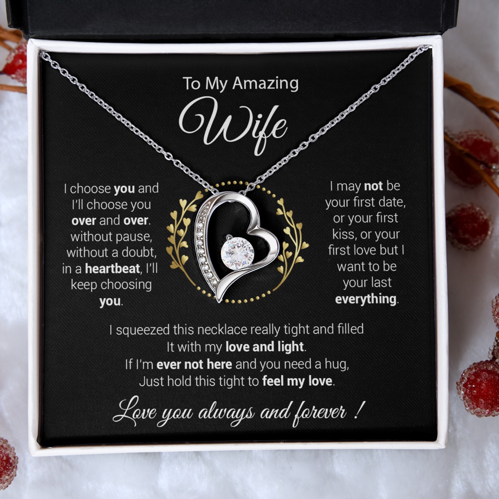 To My Wife Necklace, Mother’s Day Gift from Husband, Wife Birthday Gift
