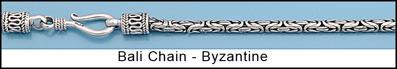 Byzantine Bali Chain Bracelet Sterling Silver 925 Oxidized Finish Length 9 in