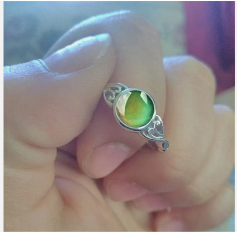 Color Changing Moon Stone Mood Ring Gift for Women