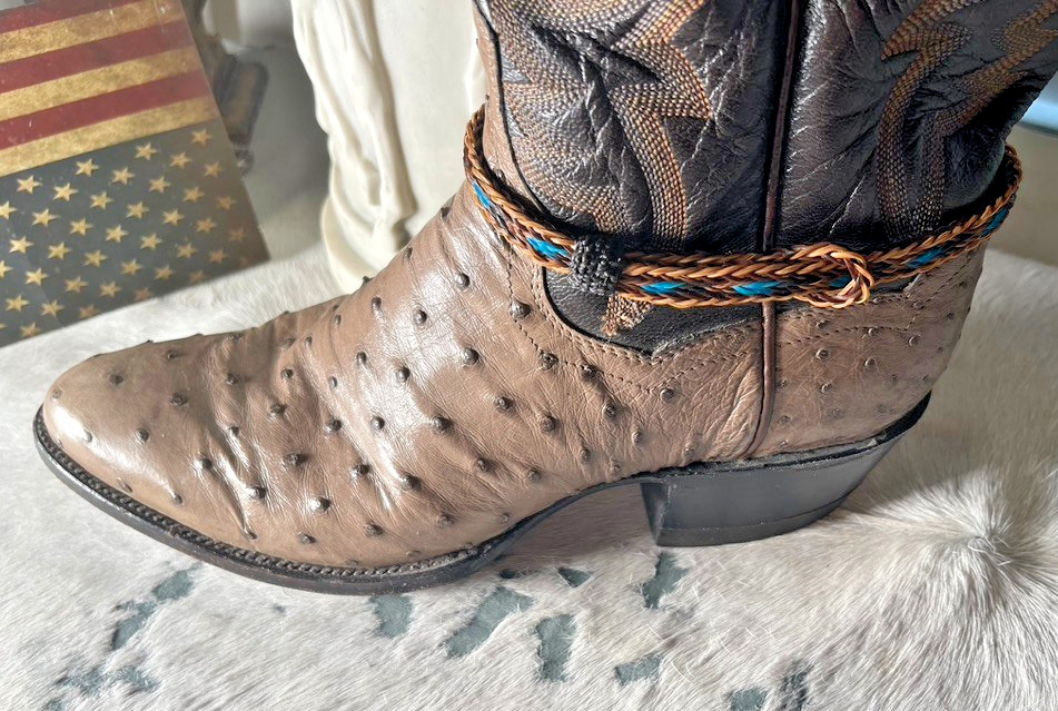 Western Boot Jewelry 3/8 in Horsehair Cowboy Adjustable fit Black Brown Turquois