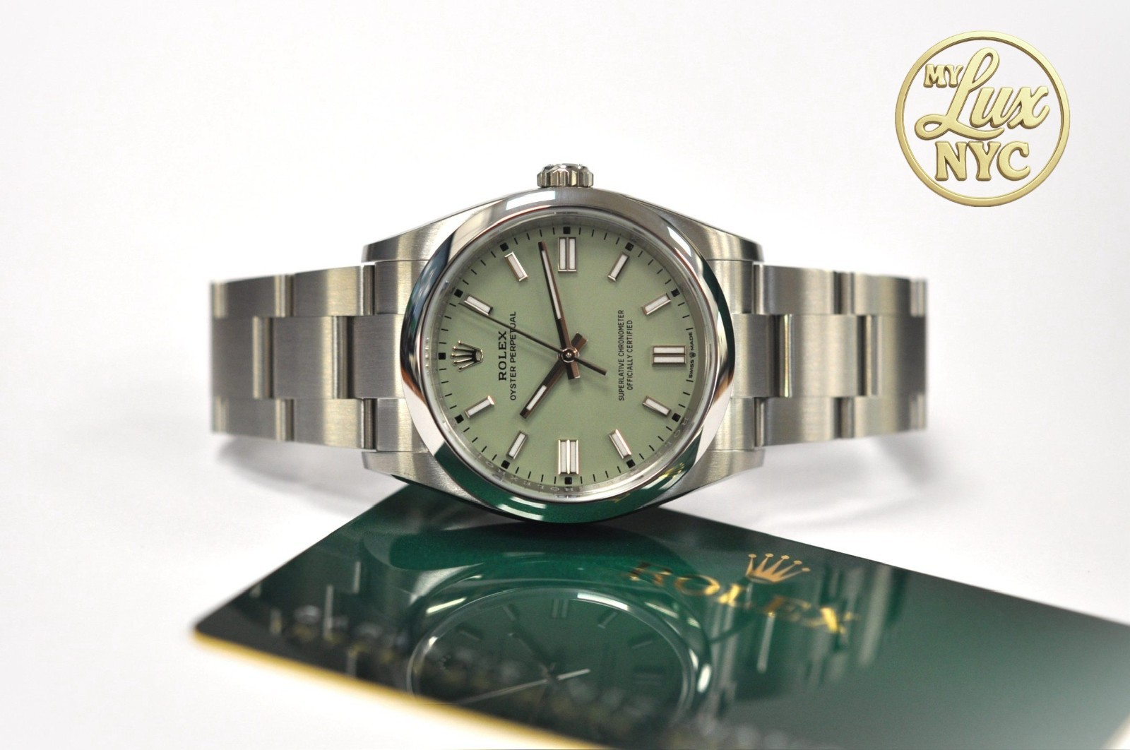 2026 New, unworn Rolex Oyster Perpetual 36mm 126000 Pistachio Dial, Full Set.