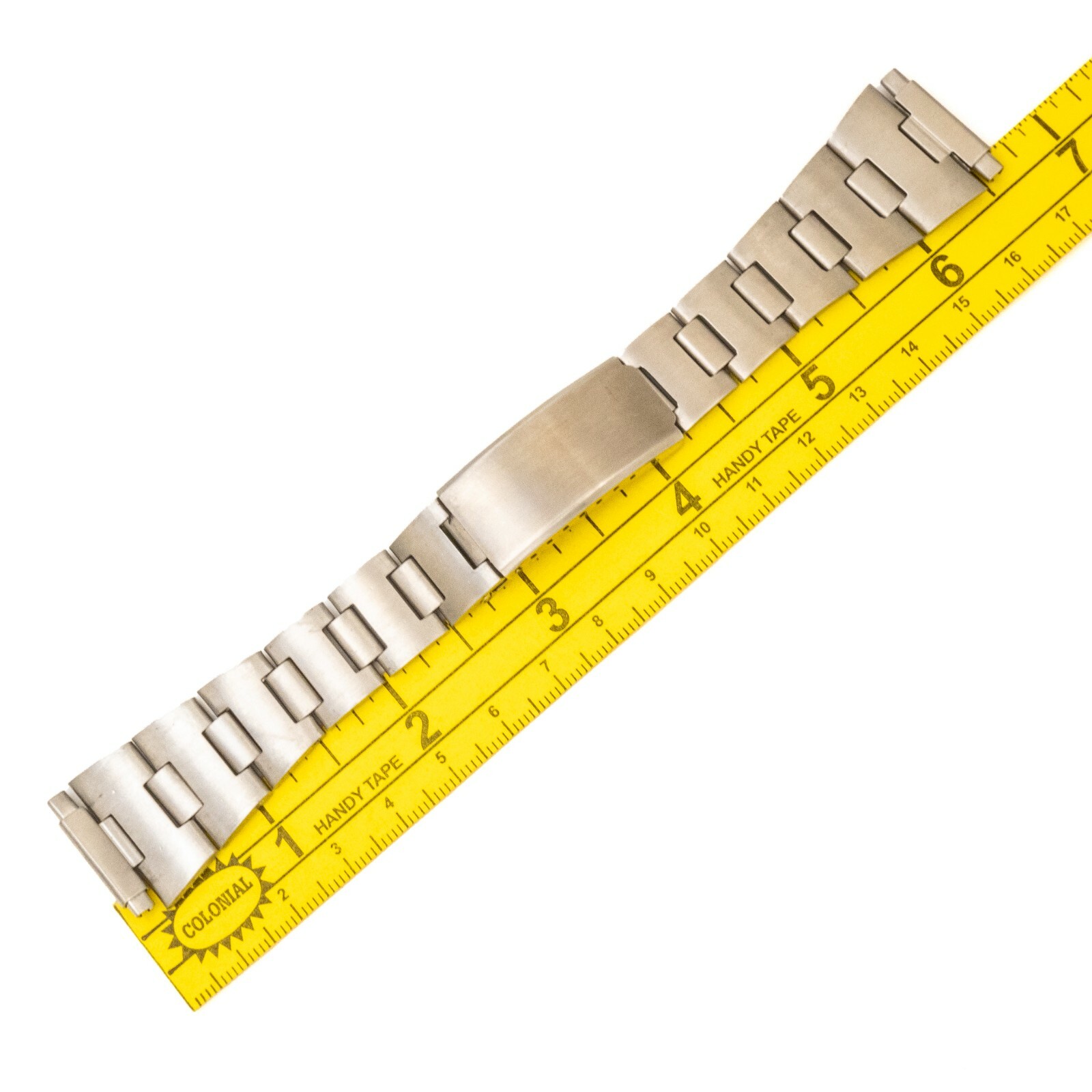 Vintage 15.9 mm – 22.3 mm adj. width s.s. wristwatch bracelet w/trifold clasp