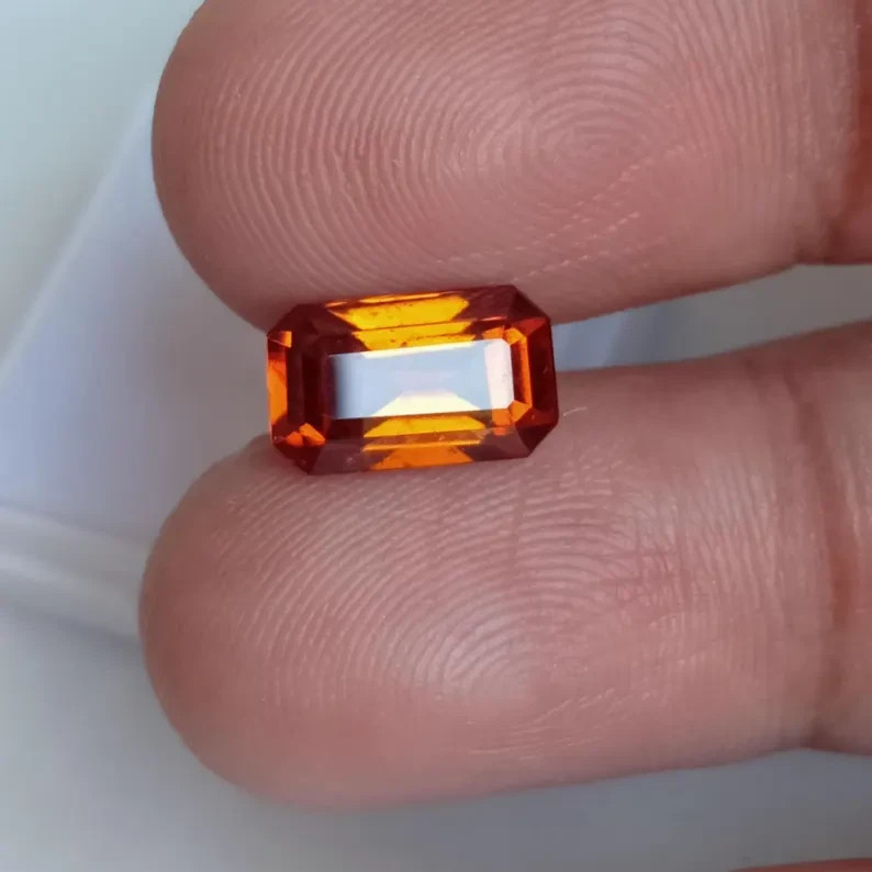 Eye Clean Mozambique Hessonite Garnet Cut Gemstone January Birthstone 2.85 Ct