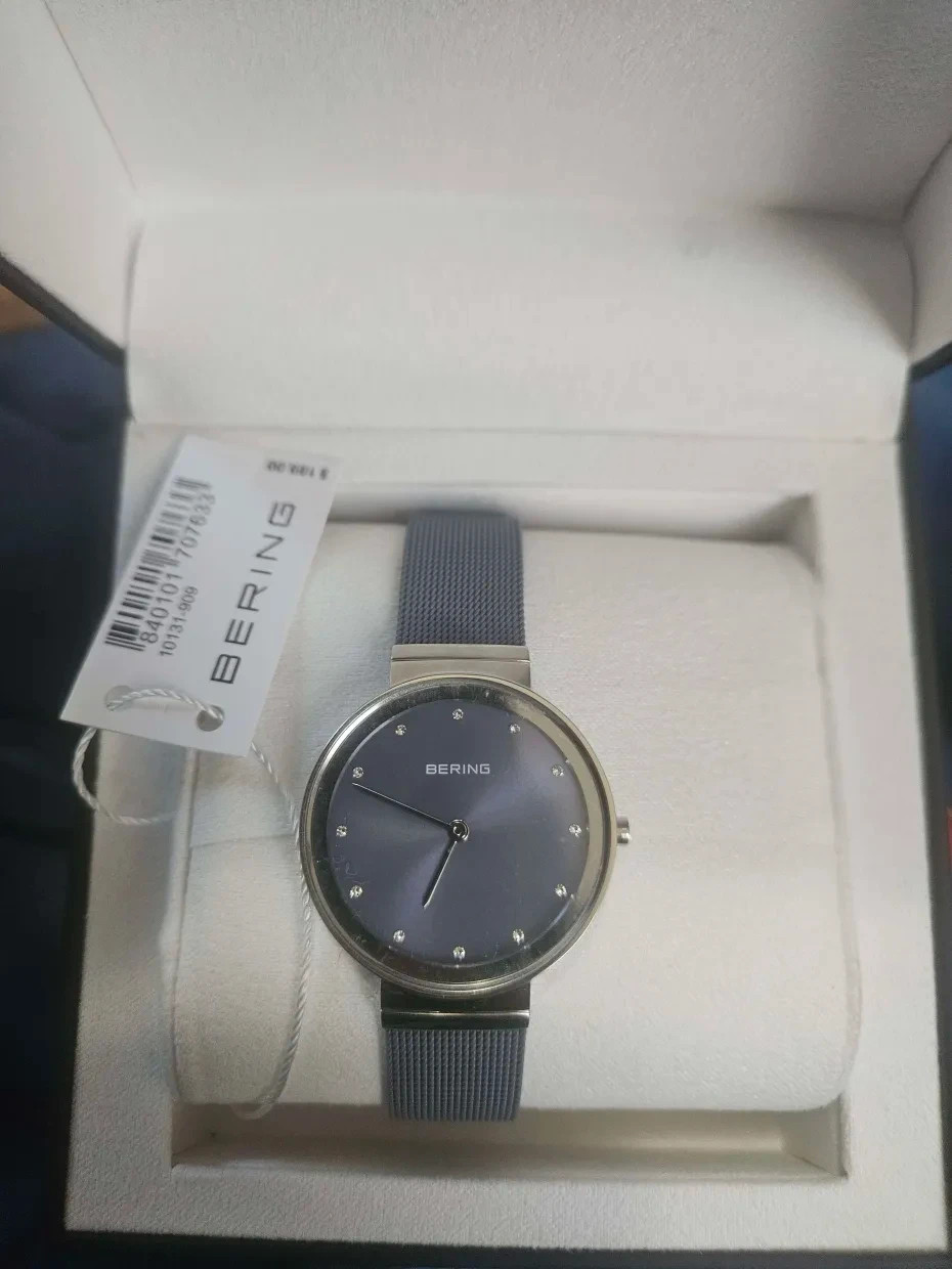 Bering Classic Stainless Steel Lavender Dial Ladies Quartz 31mm Watch 10131-909