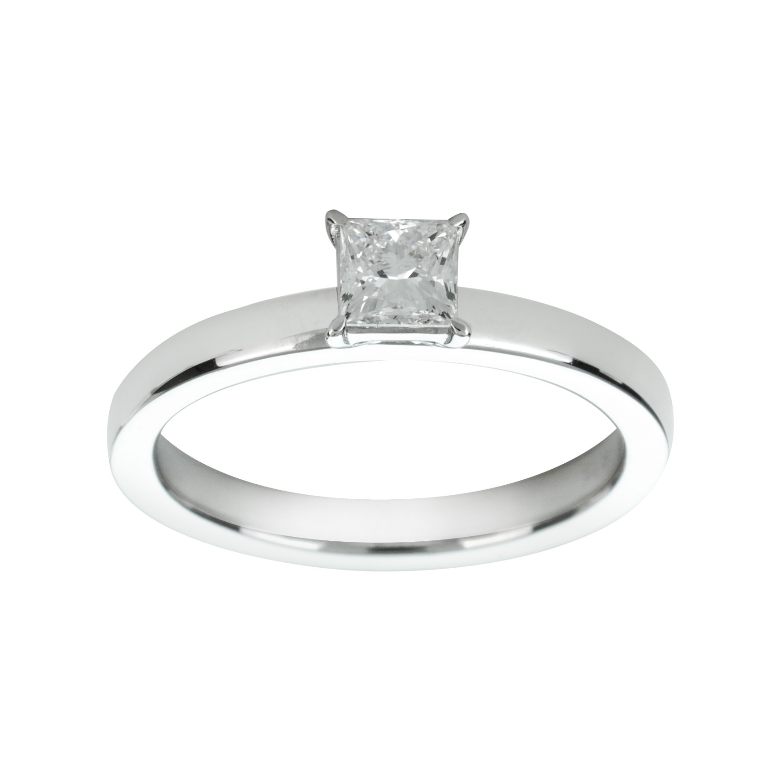 0.52ct IGI Certified Lab Grown Diamond Engagement Ring 14k White Gold Princess